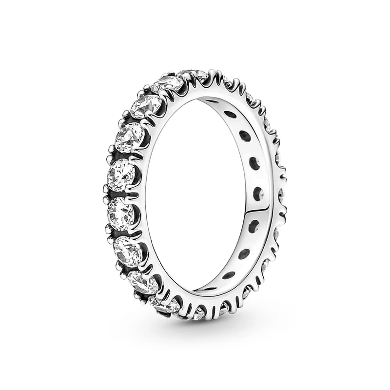 PANDORA Timeless Women's Sterling Silver Sparkling Row Eternity Ring, Size 52, No Box