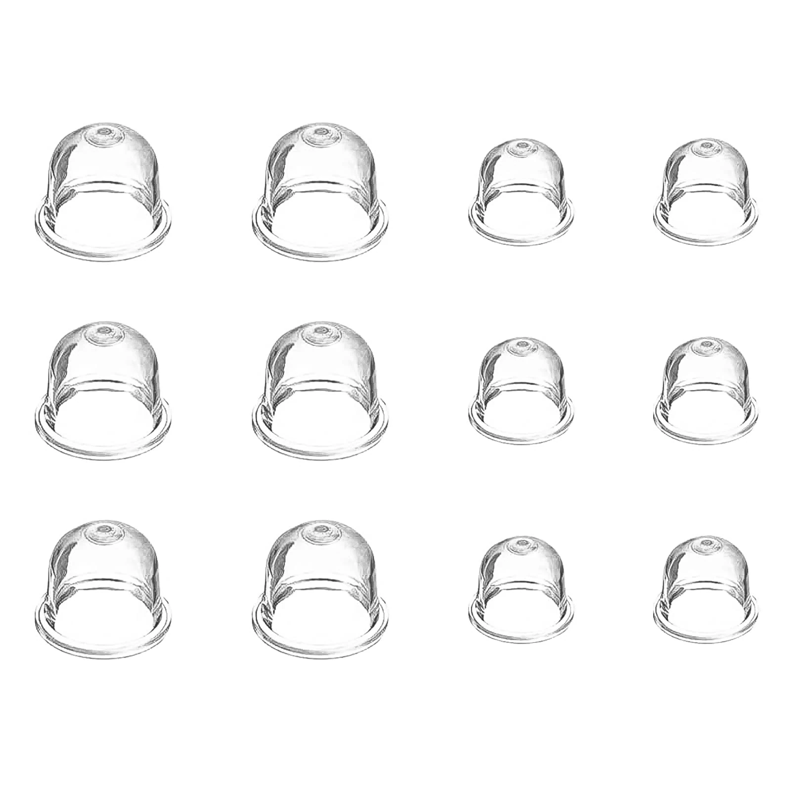 12 Pieces Petrol Fuel Primer Bulb Pump 19mm & 22mm Transparent Carburetor Oil Cup for Chainsaws, Trimmer, Blowers Cutter Lawn Mower (White)