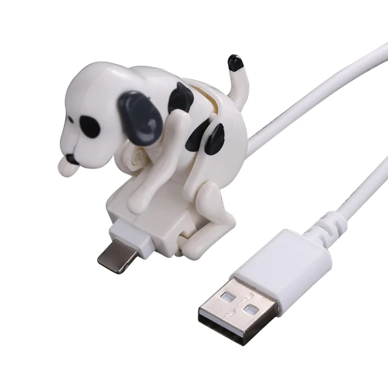 Stray Dog Charging Cable Funny Humping Dog Fast Charger Cable USB Cable Charger for iPhone, Android, Type-C White - Image 1