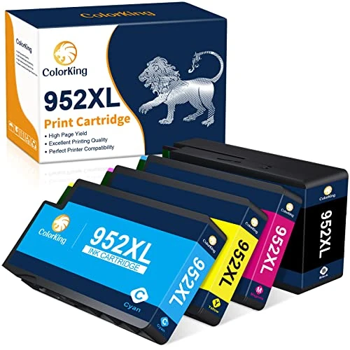 ColorKing Remanufactured Ink Cartridges Replacement for HP 952 952XL to use with HP OfficeJet Pro 8710 8720 7740 7720 8210 8715 8725 8740 8702 Printer (1 Black,1 Cyan,1 Magenta,1 Yellow, 4 Pack)