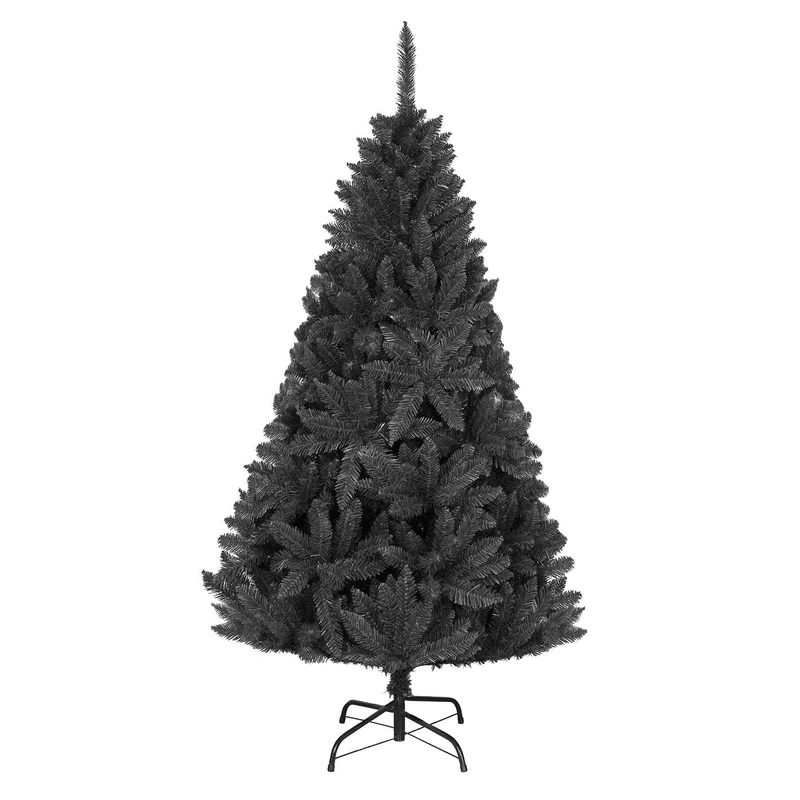 12ft/3.6m Black Bushy Imperial Pine Artificial Deluxe Christmas Tree Hinged Branches 4158 Pencil Point Tips with Metal Stand Xmas Home Decorations