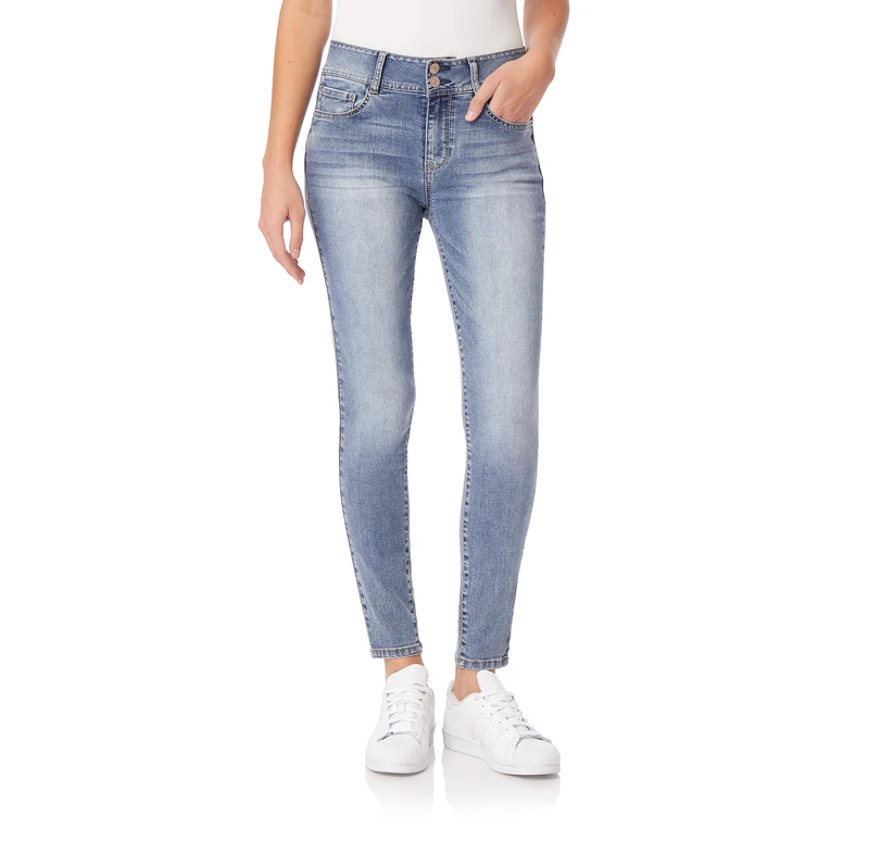 WallFlower Women's Flirty Curvy Skinny High Rise Insta Stretch Juniors Jeans (Standard and Plus), Xander, 7