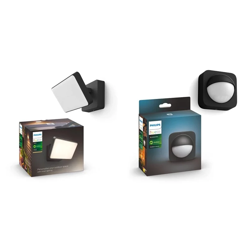 Philips Hue Welcome White Led Smart Outdoor Wall Light, Works with Alexa, Google Assistant and Apple Homekit Outdoor Motion Sensor - Works with Alexa