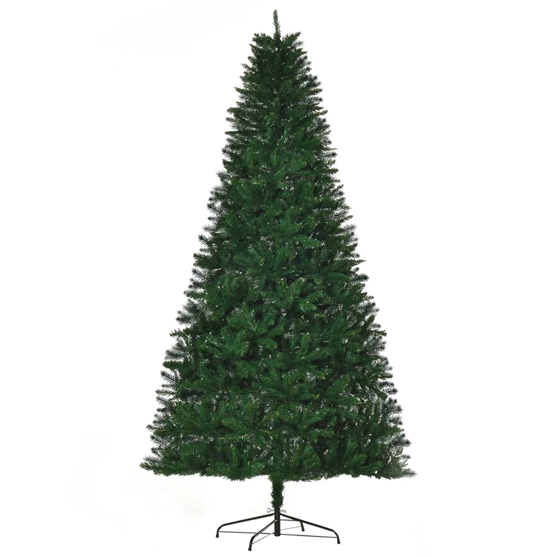 HOMCOM Artificial Christmas Tree 240H cm 1499 Branches Thorns Imitation Nordmann High Realism Green - Image 1