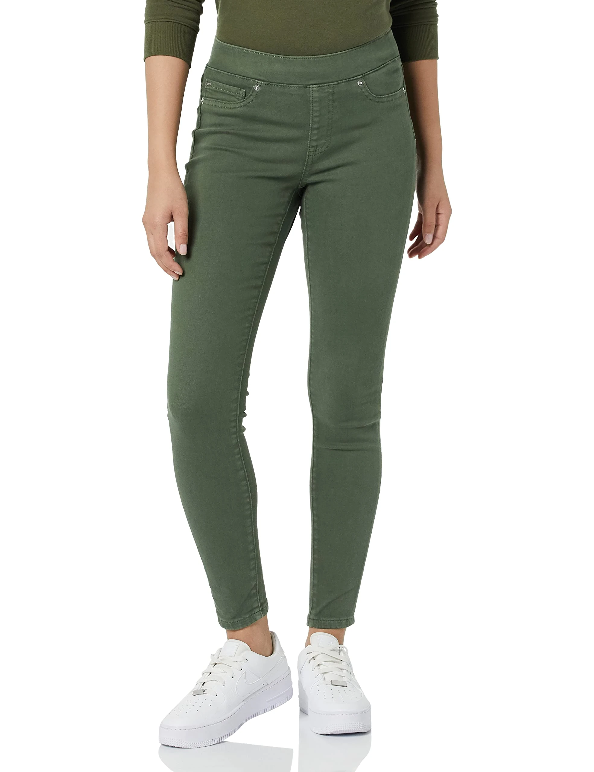 Amazon Essentials Women's Mid-Rise Stretch Pull-On Jegging - Discontinued Colours, Dark Green, 20 Short