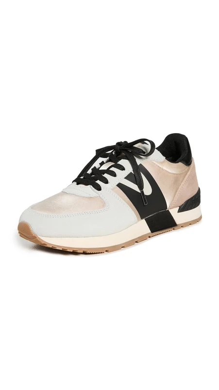TRETORN Women's Loyola Lace-Up Casual Fashion Sneakers Shoes with Classic Vintage Style, White/Taupe/Black, 7 UK