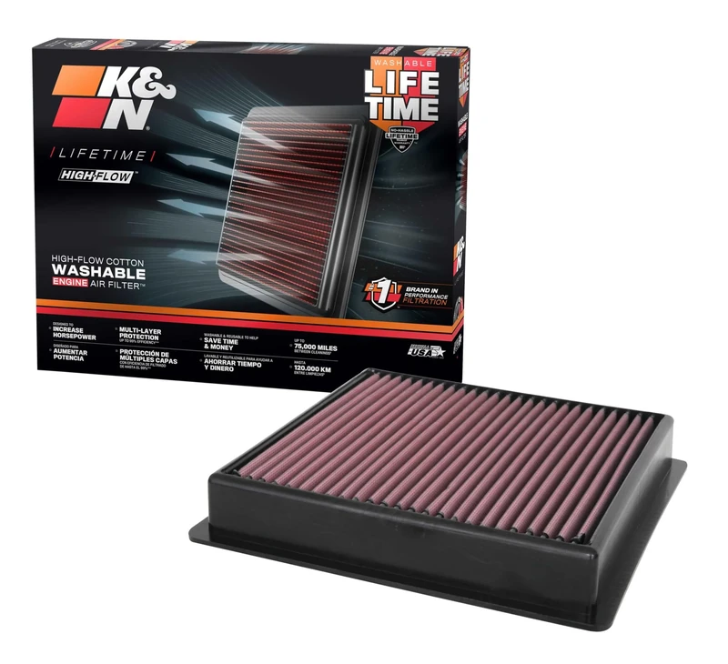 K&N Engine Air Filter: High Performance, Premium, Washable, Replacement Filter: Compatible with 2020-2021 Ford F250/350, 33-5100