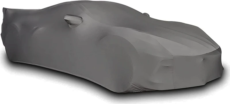 C8 Corvette Indoor Car Cover Ultraguard Stretch Satin - The Ultimate Custom Fit for 2020-2024 Stingray, Z06, Z51, E-Ray Corvettes (Gray)