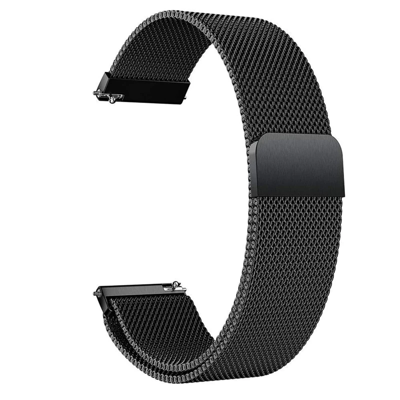LYYLTX Metal Magnetic Watch Band Mesh Woven Quick Release Strap Adjustable Stainless Steel Replacement Straps for Women Men 14mm 16mm18mm 20mm 22mm 24mm (14mm,Black)