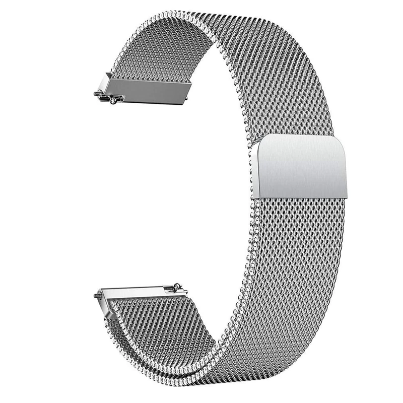 LYYLTX Metal Magnetic Watch Band Mesh Woven Quick Release Strap Adjustable Stainless Steel Replacement Straps for Women Men 14mm 16mm18mm 20mm 22mm 24mm (14mm,Silver)