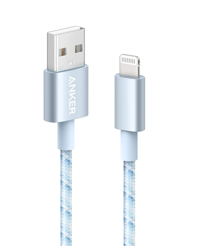 Anker 3.3ft Nylon USB-A to Lightning Cable - MFi Certified Winter Blue