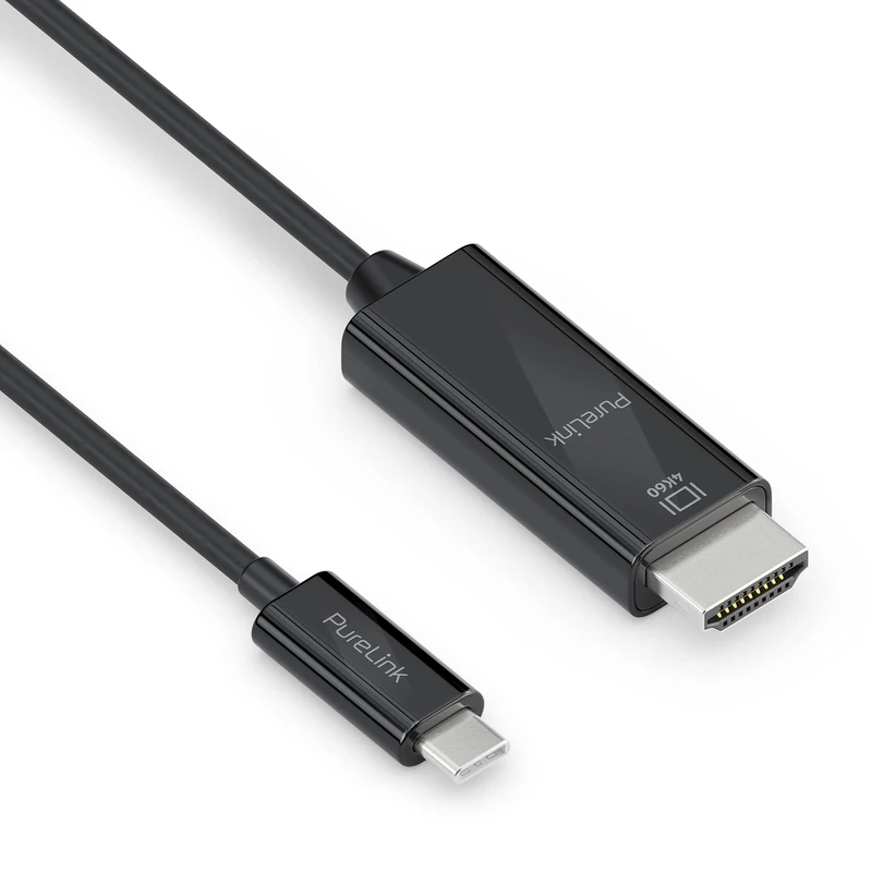 PureLink USB-C to High Speed HDMI Cable, 4K Ultra HD 60Hz, Gold-Plated Plug Contacts, 1.00 m, Black