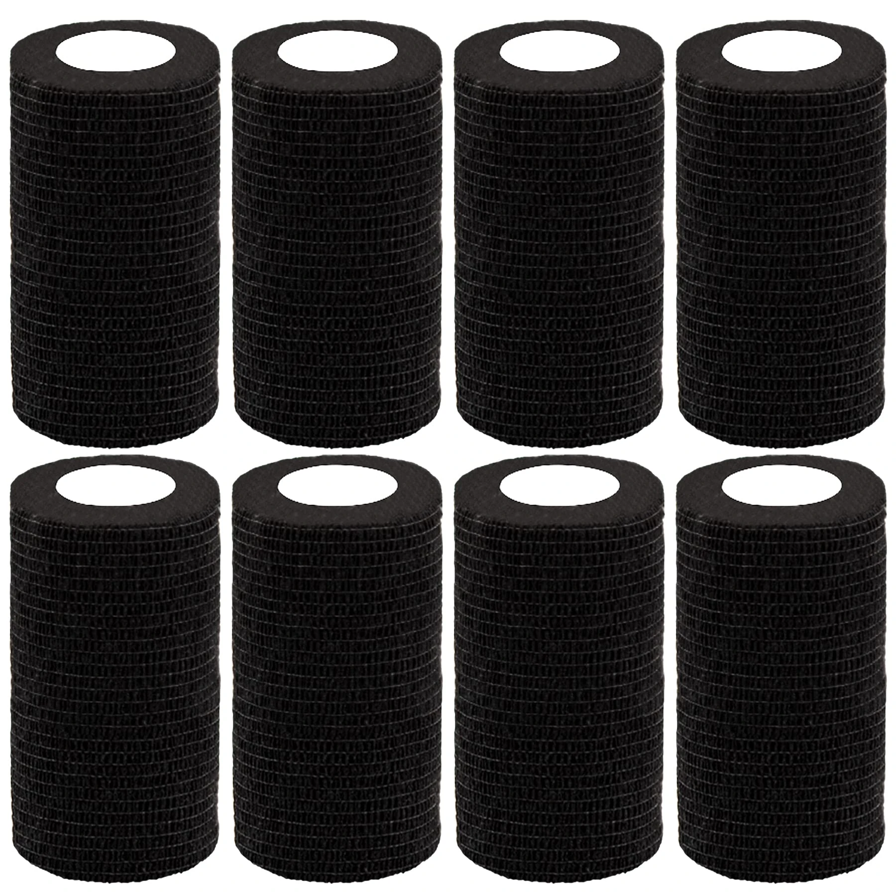 BQTQ 8 Rolls Cohesive Bandage 4 Inch Self Adherent Sport Wrap Tape Stretch Bandage Wrap Athletic Tape for Human and Animals Ankle Sprains Swelling, Black