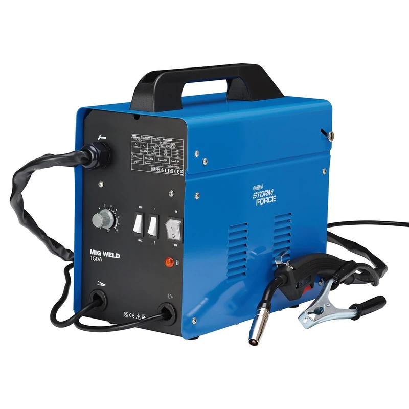 Draper 70050 Storm Force Gasless MIG Welder, 150A Blue One Size