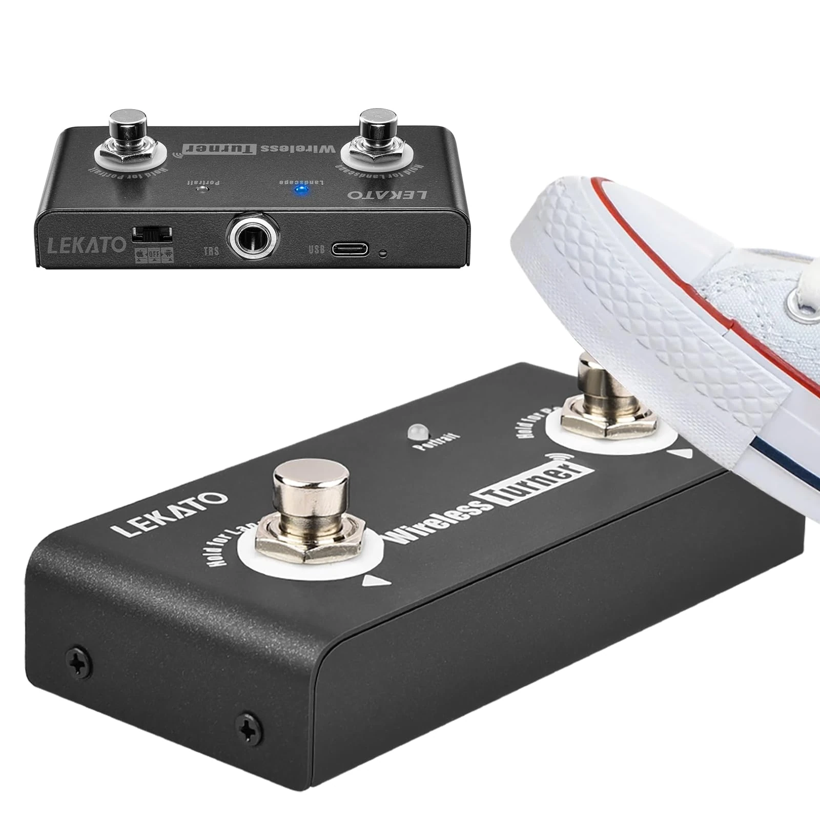 LEKATO Wireless Page Turner Pedal External Page Tuner Pedal Wireless for LEKATO Loop Pedal with Multi Loops Control and Smartphones Tablets with Andriod System Free Your Hand