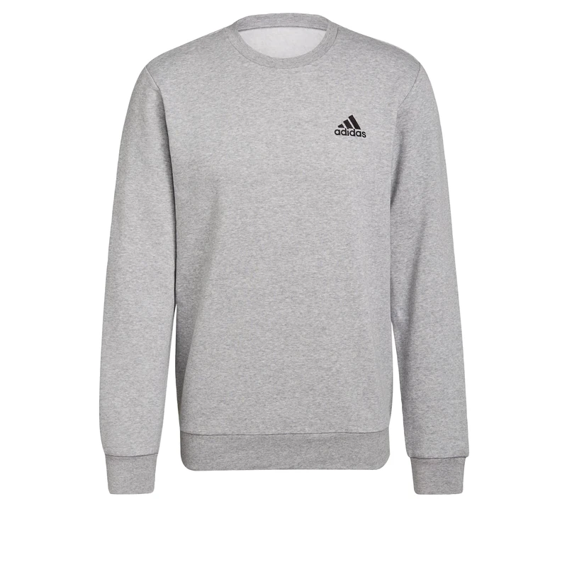 adidas Men's FEELCOZY Fleece Sweatshirt - Grey Heather/Black