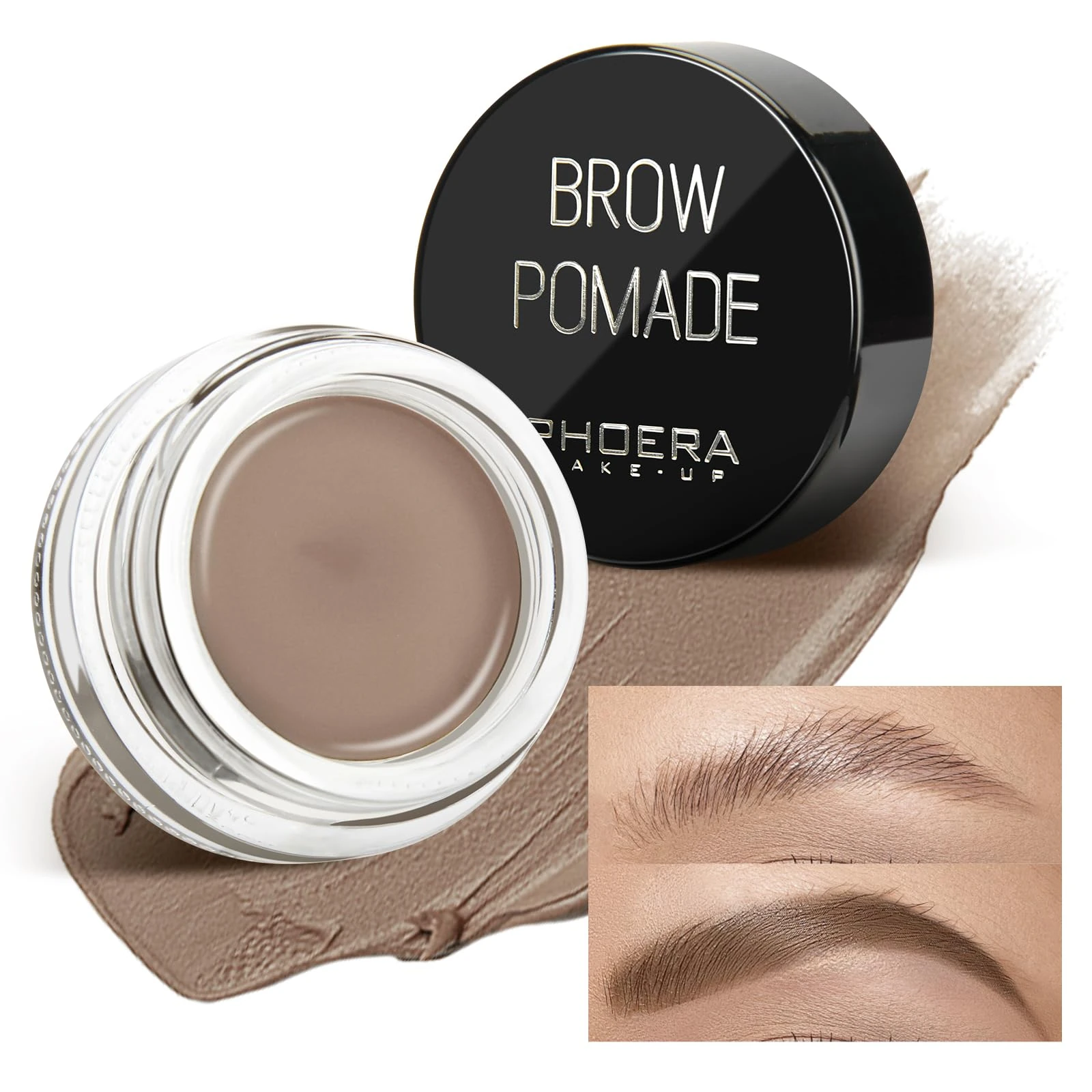 Eyebrow Gel,Eyebrow Brow Pomade Professional Makeup Tinted Eyebrow,24 Hours Long Lasting,Lightweight,Waterproof,Smudge-Proof,Transfer-Proof,Sweat Resistant Brow Cream(2#Taupe)