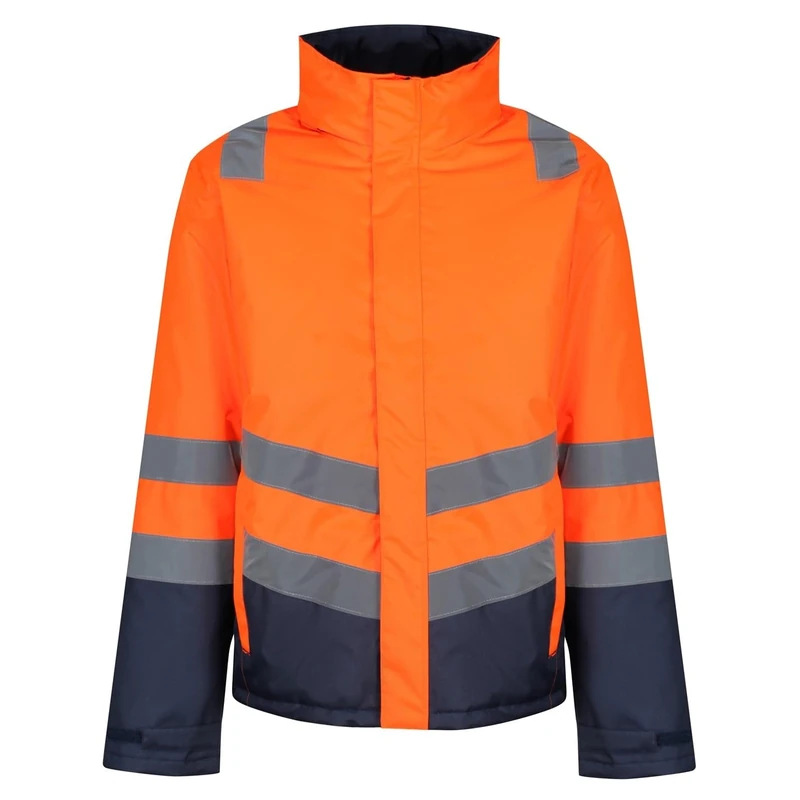 Regatta Professional Mens Hi Vis Reflective Insulated Jacket, Orange/Navy, S EU