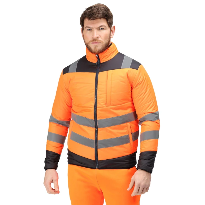 Regatta Professional Mens Hi-vis Baffle Padded Jacket, Orange, S EU