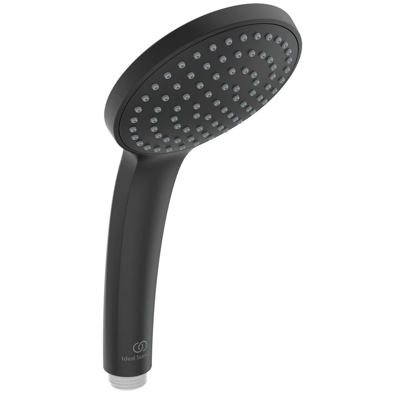Ideal Standard – Idealrain Low-aerosol 1-Function Hand Shower, Water-Saving Shower Head for Incomparable Shower Moments, EasyClean nozzles, Ø 10 cm, Silk Black