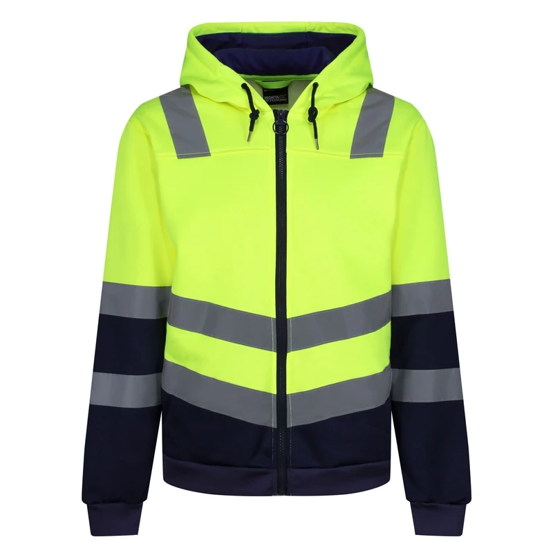 Regatta Professional Mens Reflective Hi Vis Hoodie, Yellow/Navy, L EU