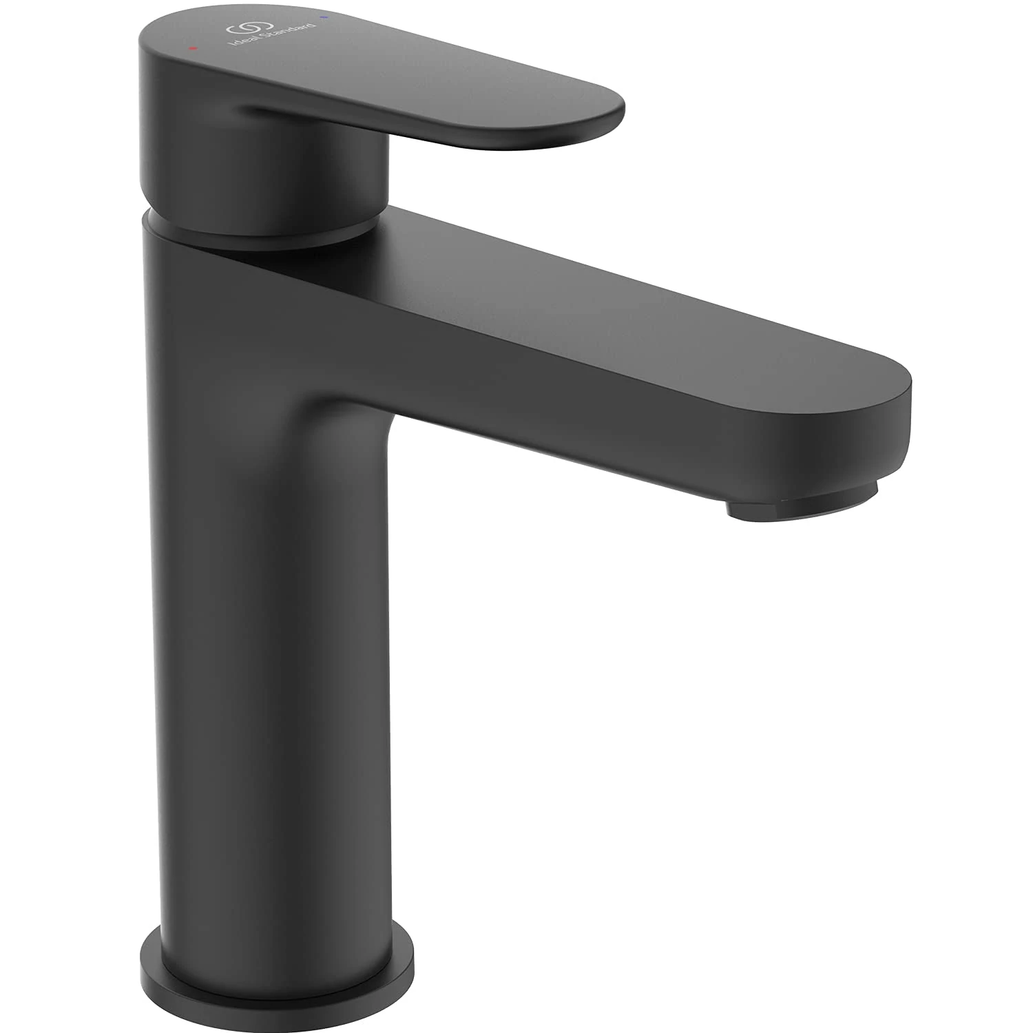 Ideal Standard BD131XG Cerafine O Washbasin Tap H120 with Push Open Valve, Bathroom Tap with Spout, Mixer Tap, Washbasin, Water Saving, Black (Silk Black)