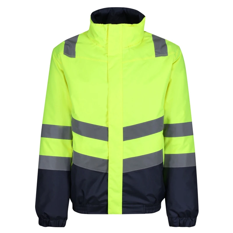 Regatta Professional Mens Hi Vis Reflective Insulated Jacket, Yellow/Navy, XXL EU