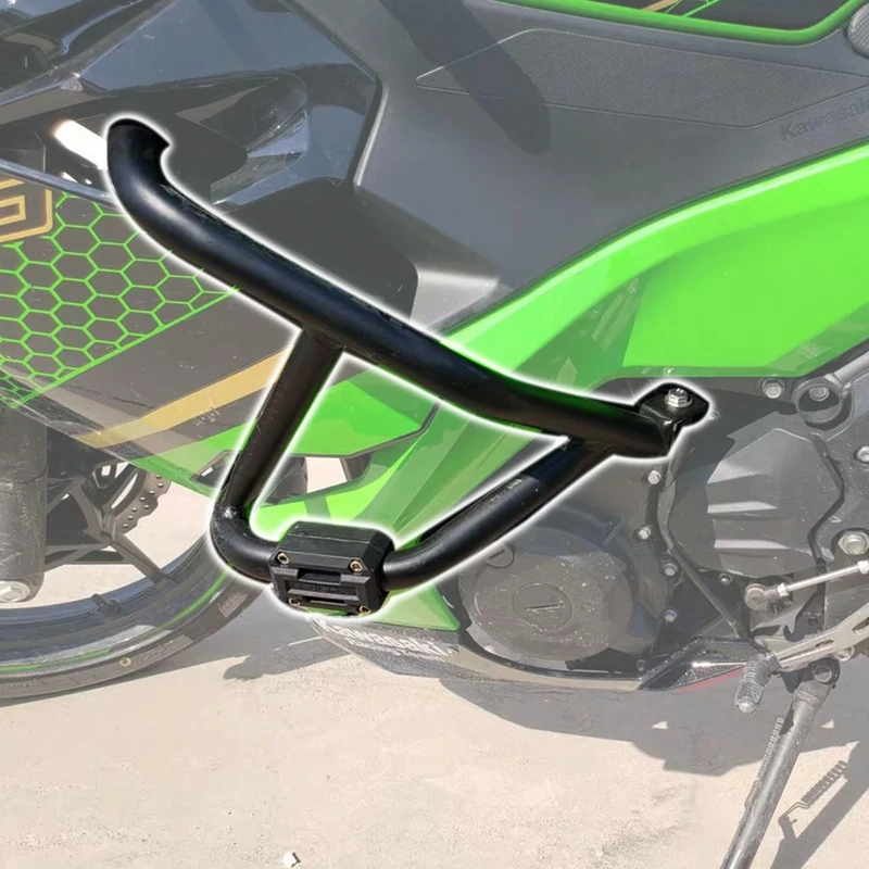 Midimttop Engine Highway Bars Steel Motorcycle Engine Crash Bar Guard Bumper Black Fits for Ka-wa-sa-ki Ninja 400 Ninja 250 Ninja400 Ninja250 2018 2019 2020 2021 2022 2023