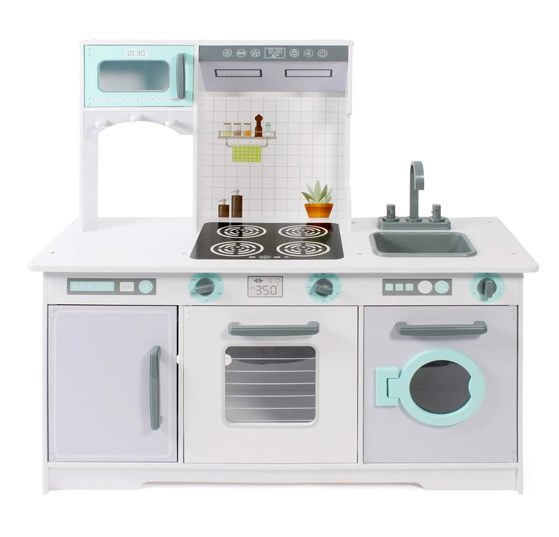 Bayer Chic 2000 - Children's Kitchen, Extra Large Play Kitchen for Children from 3 Years, White, Grey, Mint