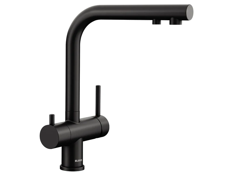 BLANCO FONTAS II Filter | Kitchen Mixer tap in Black matt | High-Pressure | Non-Return Valve | Ceramic Cartridge | Assured Water Quality & Water-Saving | Separate Filter Required | [16x25.3x30 cm]