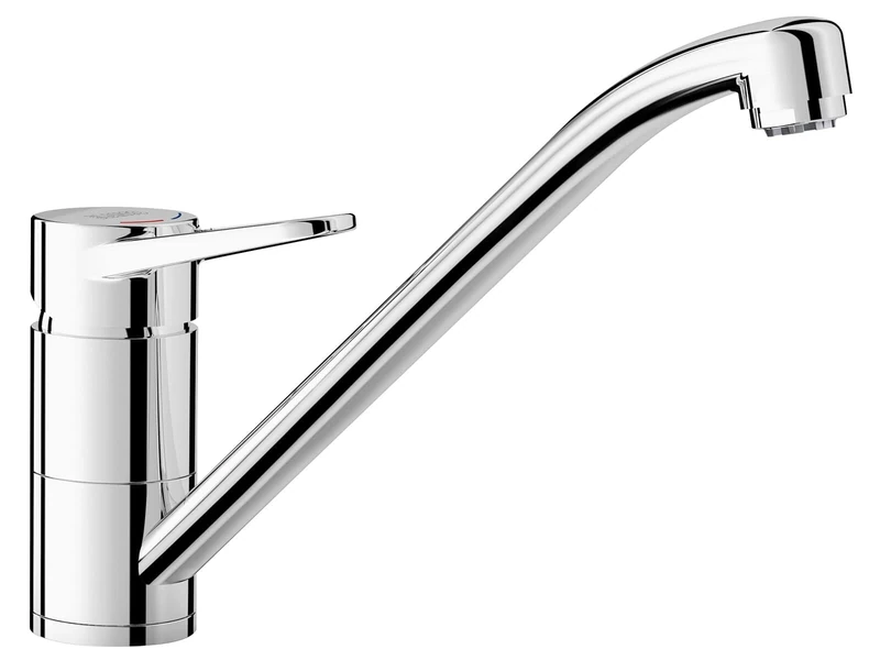 BLANCO WEGA II | Kitchen Mixer tap in Chrome | Low-Pressure | Non-Return Valve | Ceramic Cartridge | Assured Water Quality & Water-Saving | [4.8x25.2x18.5 cm]