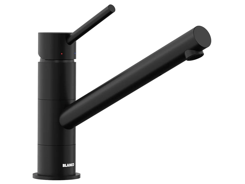 BLANCO Kano | Kitchen Mixer tap in Black matt | High-Pressure | Non-Return Valve | Ceramic Cartridge | Assured Water Quality & Water-Saving | [5.5x26.3x19.1 cm]