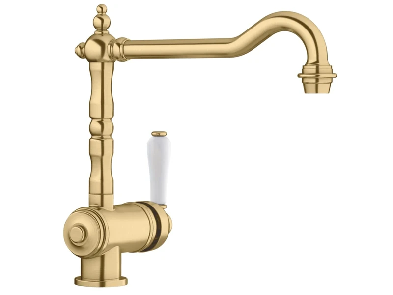 BLANCO TRADON | Kitchen Mixer tap in Satin Gold | High-Pressure | Non-Return Valve | Ceramic Cartridge | Assured Water Quality & Water-Saving | [15x29.4x27.5 cm]