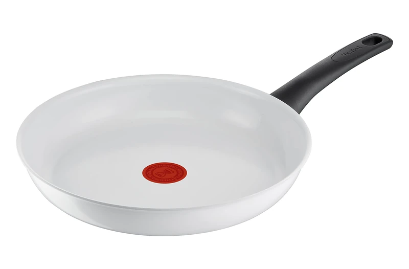 Tefal C41706 Ceramic Control Frying Pan 28 cm Safe Ceramic Seal Thermo-Signal Temperature Indicator Easy Cleaning Suitable for Induction Cookers White