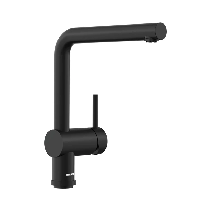 BLANCO Linus | Kitchen Mixer tap in Black matt | Low-Pressure | Non-Return Valve | Ceramic Cartridge | Assured Water Quality & Water-Saving | [11x26.4x28.2 cm]