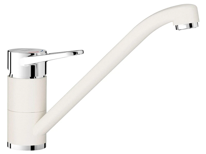 BLANCO WEGA II | Kitchen Mixer tap in silgranit White/Chrome | High-Pressure | Non-Return Valve | Ceramic Cartridge | Assured Water Quality & Water-Saving | [4.8x25.2x18.5 cm]