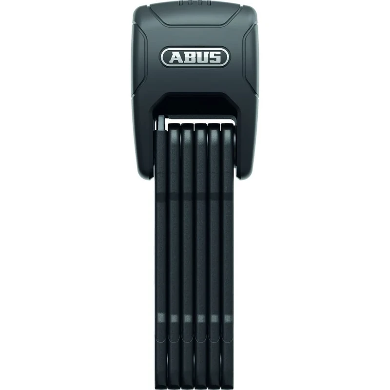 ABUS folding lock BORDO GRANIT™ XPlus 6500KA/90 black SH - flexible and secure bike lock with alarm and extra protection on joints - with lock holder - length 90 cm
