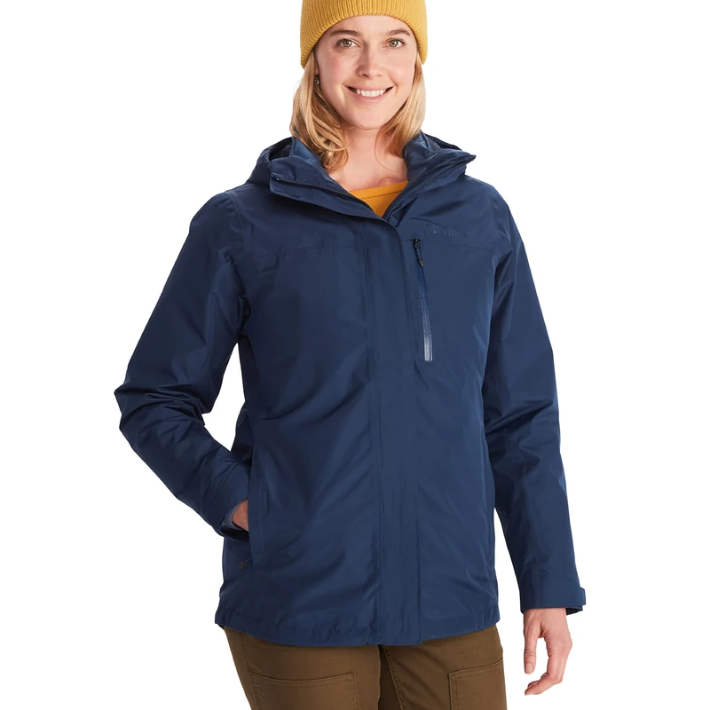 Marmot Women Wm's Ramble Component Jacket, Waterproof Jacket, Lightweight Hooded 3 in 1 Rain Jacket, Windproof Raincoat, Breathable Windbreaker for Running and Hiking, Arctic Navy, M