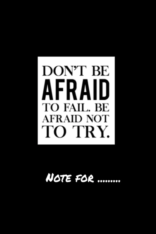 kgxduu256 dont be afraid to fail - be afraid not try - 120 pages College Ruled Notebook Lined School Journal for girl boy teen