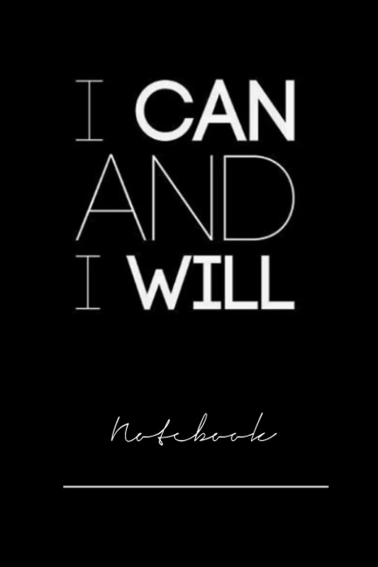 hhr434hhh-i can and i will - 120 pages College Ruled Notebook Lined School Journal for girl boy teen