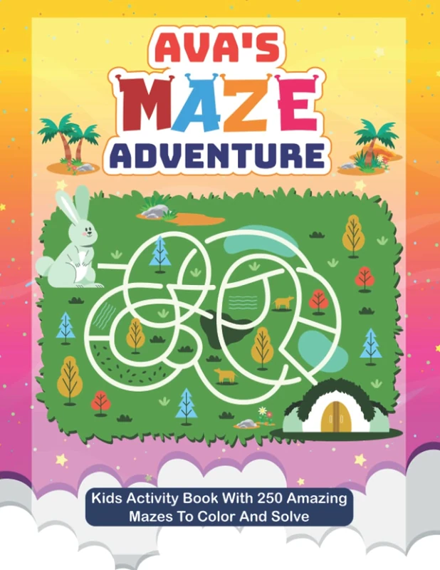 Ava's Maze Adventure: Kids Activity Book with 250 Amazing and Challenging Mazes to color and Solve - Image 1
