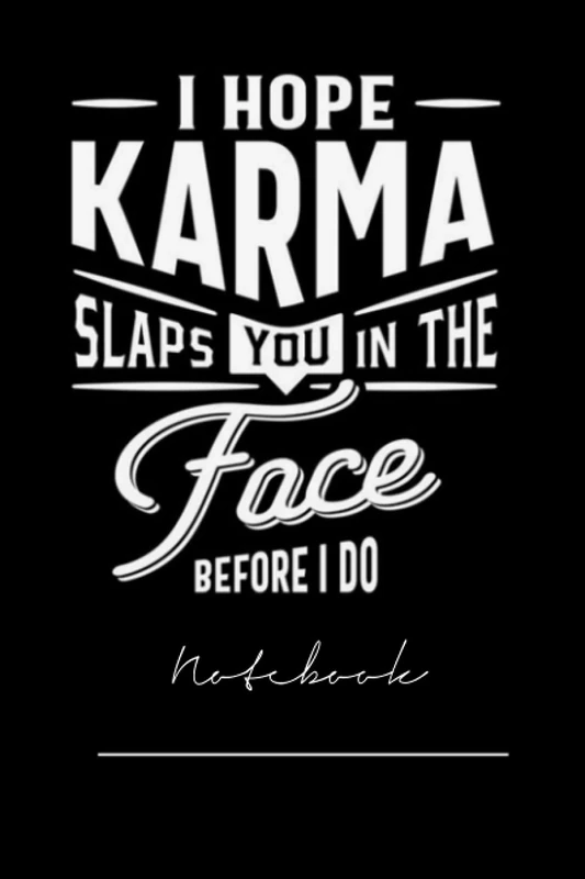 fffffe2er-i hope karma slaps you in the face - 120 pages College Ruled Notebook Lined School Journal for girl boy teen