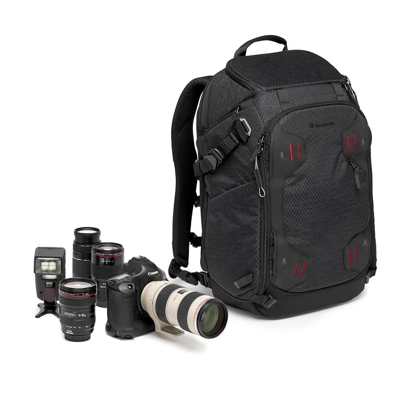 Manfrotto PRO Light Multiloader M, Professional Photographic Backpack for Cameras, 4 Access Points, Multiple Tripod Attachments, 3 Modes of Use, Interchangeable Dividers, Black
