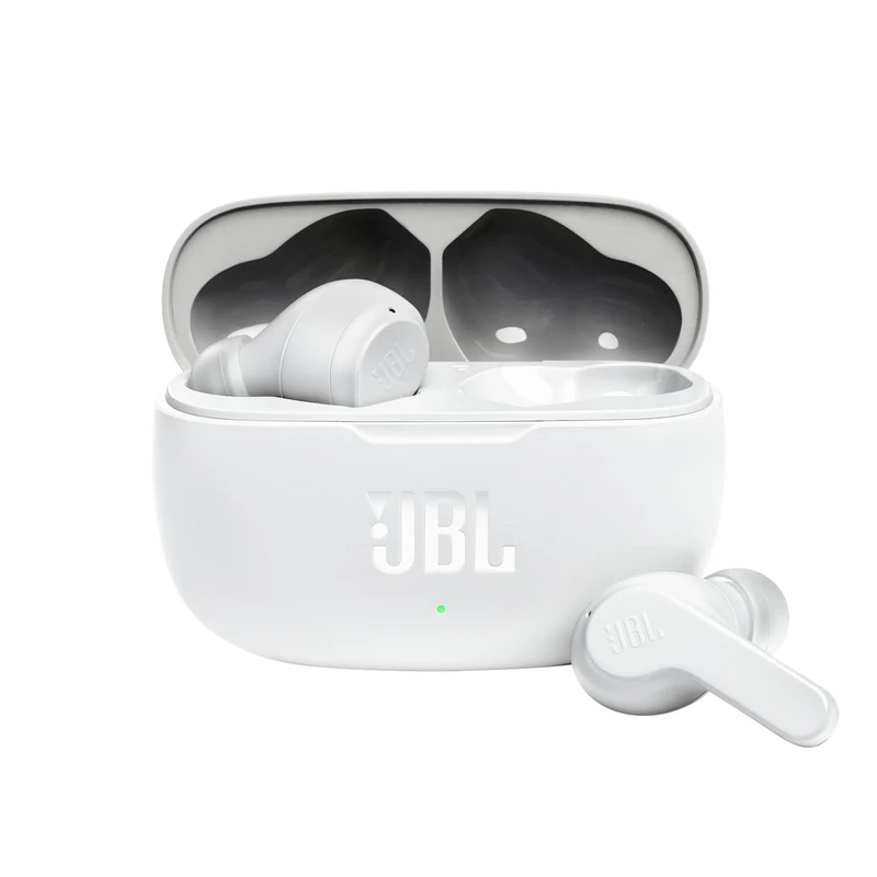 JBL Wave 200 TWS Wireless In-Ear Headphones and Charging Case, Bluetooth Earphones with JBL Deep Bass Sound and IPX2 Water Resistance, White - Image 1