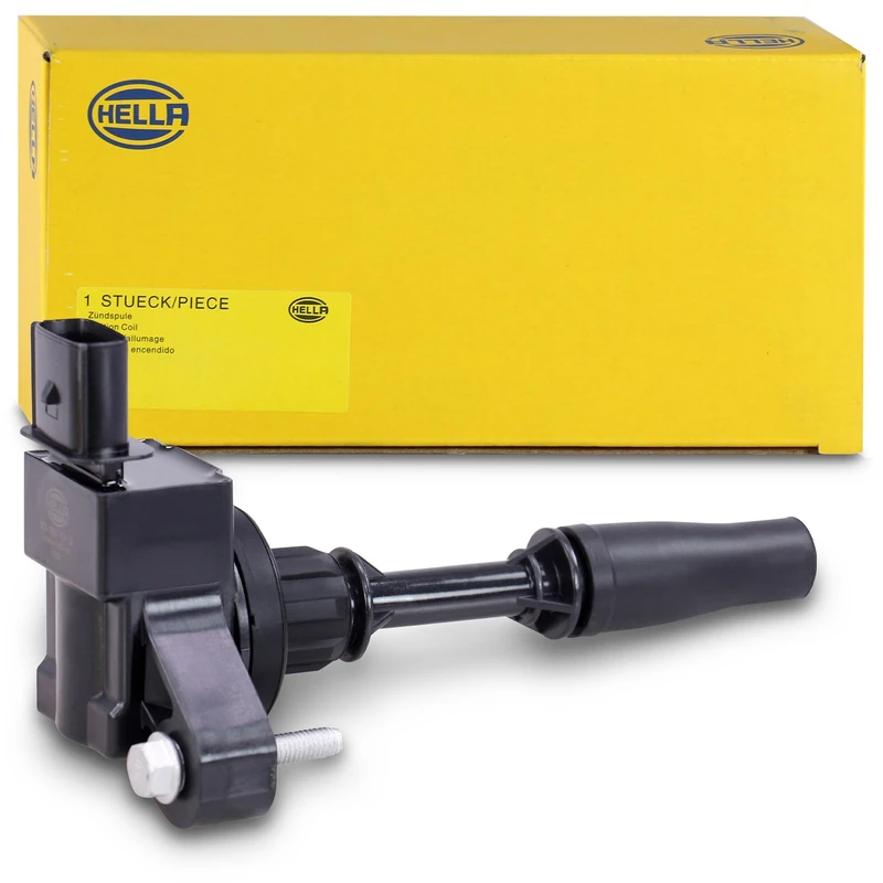 HELLA 5DA 358 168-121 Ignition Coil - 14V - 4-pin connector - Flush-Fitting Pencil Ignition Coils - Bolted