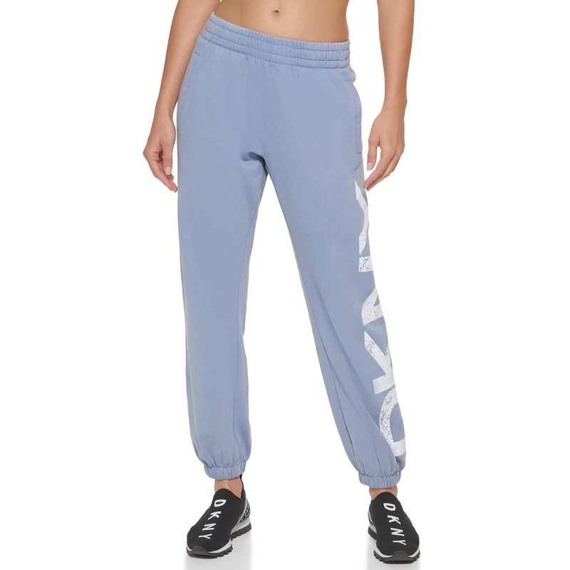 DKNY Sport Women's Crackle Logo Jogger Sweatpants, Country Blue, XS
