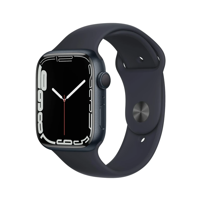 Apple Watch Series 7 (GPS, 45mm) Smart watch - Midnight Aluminium Case with Midnight Sport Band - Regular. Fitness Tracker, Blood Oxygen & ECG Apps, Always-On Retina Display, Water Resistant