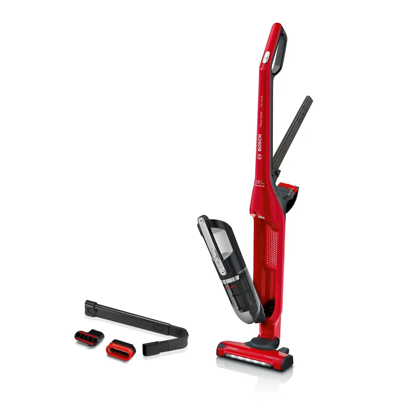 Bosch Series | 4 Flexoo'o Gen 2 Cordless Upright Vacuum Cleaner, 28 W, 0.4 Litre, 82 Decibels, 2 Speed, Red