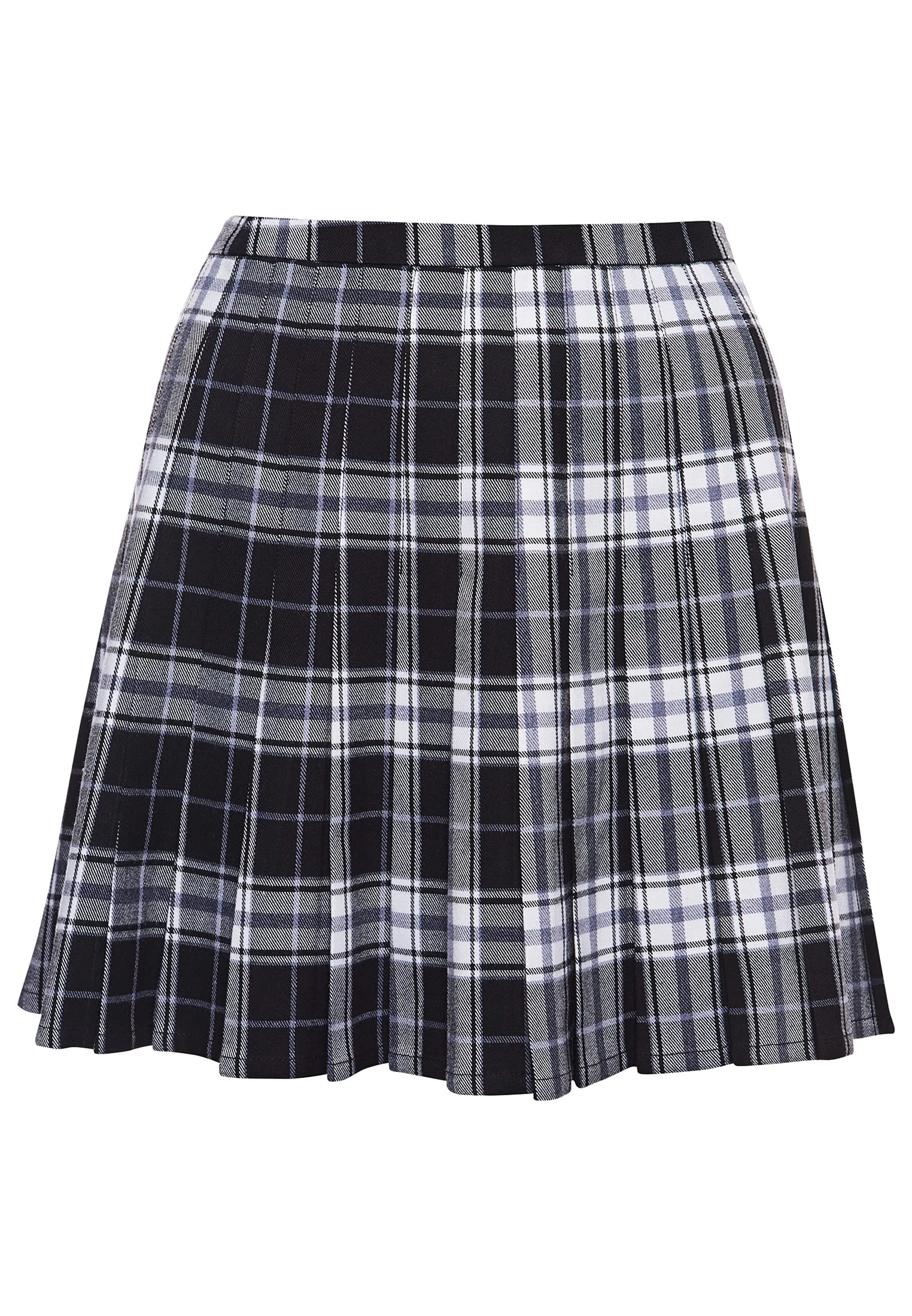 Superdry Women's Check Pleated Mini Skirt, White/Black Box, 10