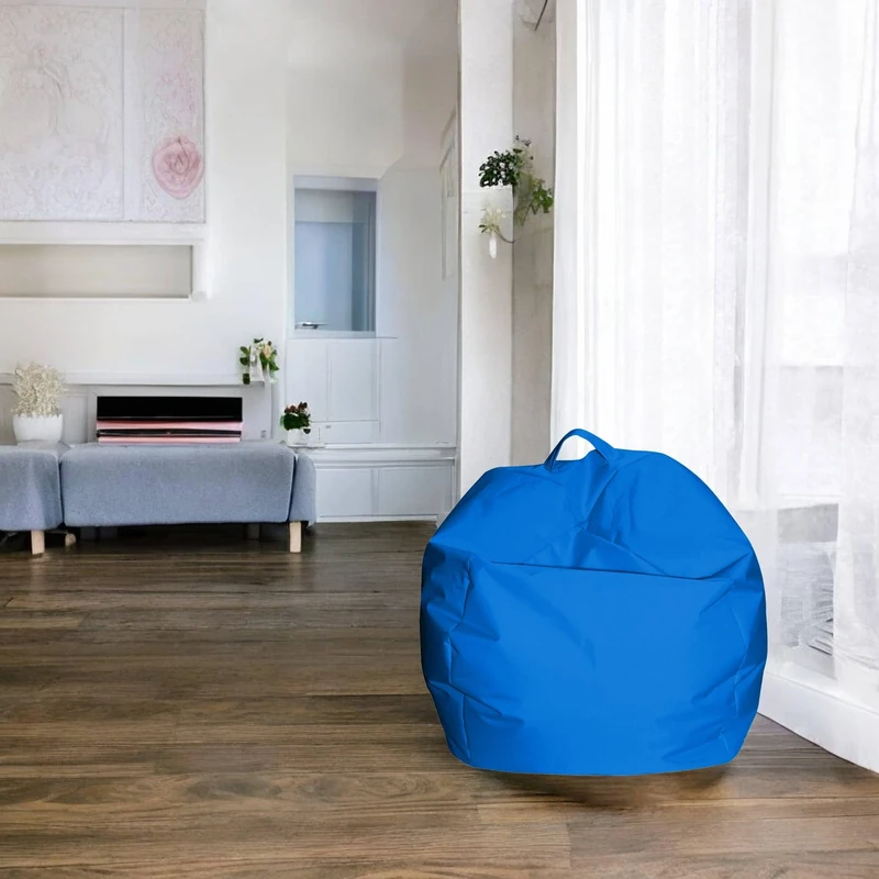 Talamo Italia - Elegant bean bag, blue color, Measures 65 x 50 x 65 cm